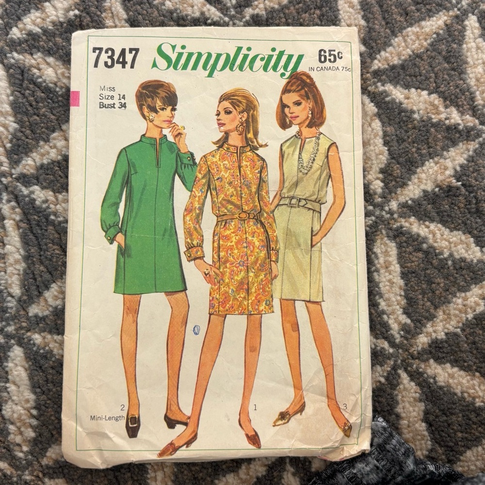 60's Simplicity Pattern 7347 - Misses Dress Pattern - Bust 34 - Simplicity 7347 - Picture 2 of 7